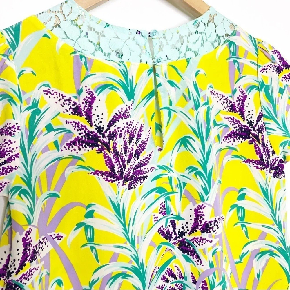 Kate spade New York, Roslyn, California, calling floral, silk lace blouse